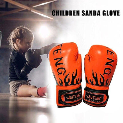 2PCS PU Boxing Training Gloves for Young Beginners Suitable for Ages 3-12 - Yellow.