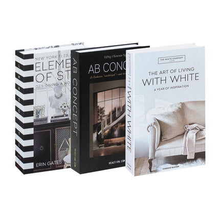 3 PCS Modern Decorative Books Set Foldable Fake Books for Display City Theme - A.