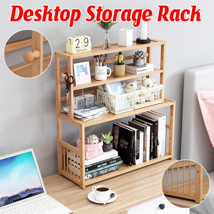 Compact Desktop Bookshelf Storage Bookcase Organizer Small Shelf Display Unit.