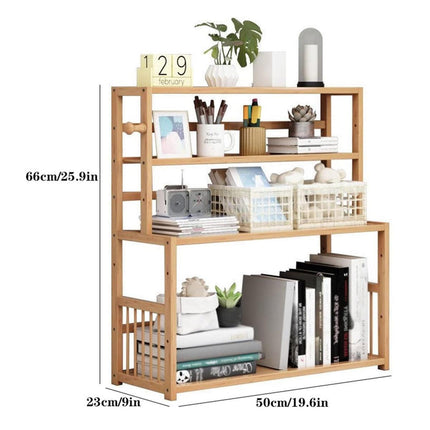 Compact Desktop Bookshelf Storage Bookcase Organizer Small Shelf Display Unit.