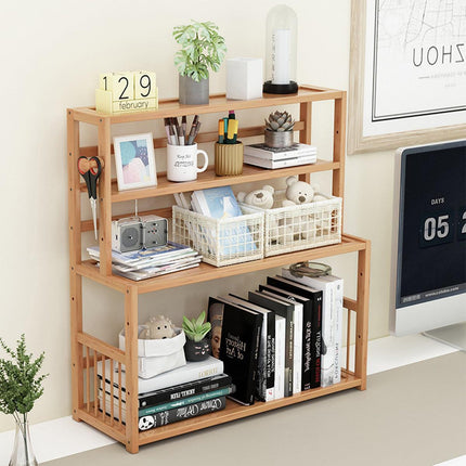 Compact Desktop Bookshelf Storage Bookcase Organizer Small Shelf Display Unit.