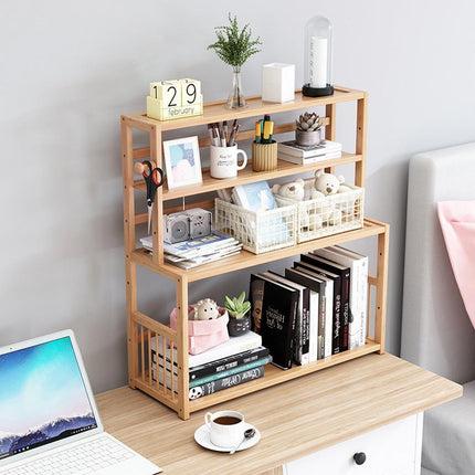 Compact Desktop Bookshelf Storage Bookcase Organizer Small Shelf Display Unit.