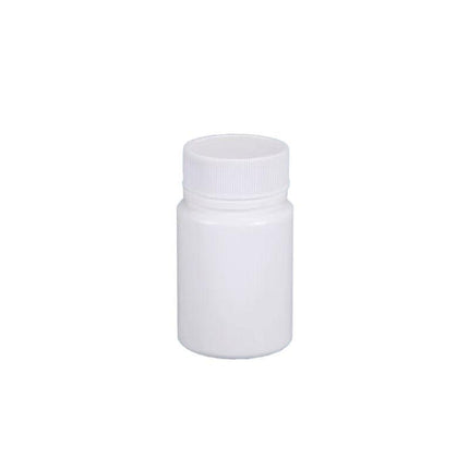 100pcs White Plastic Capsule Bottle Small Medicine Granule Packaging Container - 50ml.