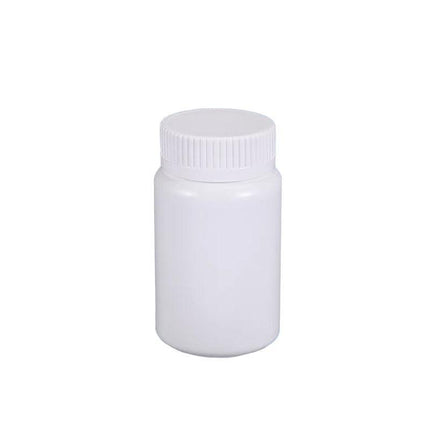 100pcs White Plastic Capsule Bottle Small Medicine Granule Packaging Container - 50ml.