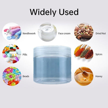 10pcs Transparent Wide Mouth Plastic Jars with Cap Skin Care Cream Containers - 40ml.