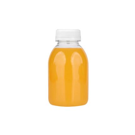 20pcs 250ml Reusable Plastic Juice Bottles 38mm Caliber Clear Beverage Container - Bottle-20pcs-Glossy -Black.
