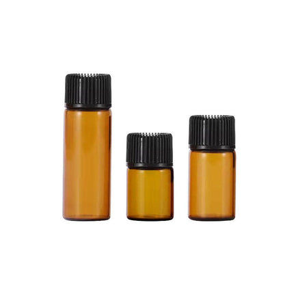 5pcs 2ml-5ml Amber Glass Orifice Reducer Bottles Sample Vial Dram Essential Oils - 2ml.