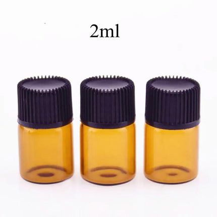 5pcs 2ml-5ml Amber Glass Orifice Reducer Bottles Sample Vial Dram Essential Oils - 2ml.