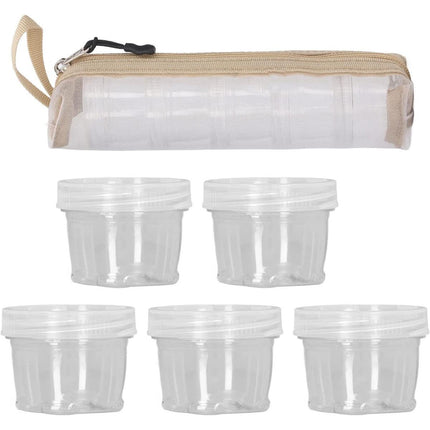 5PCS Outdoor Camping Spice Container Set Travel BBQ Seasoning Storage Box Use - White.