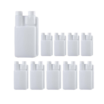 250-1000ml Plastic Twin Chamber Bottle with Tamper Evident Cap for Chemical Liquids - 8Pcs 250ml.