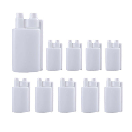 250-1000ml Plastic Twin Chamber Bottle with Tamper Evident Cap for Chemical Liquids - 8Pcs 250ml.