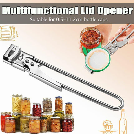 Bottle Opener Multifunctional Beer Adjustable Stainless Steel Jar Lid Gripper Au.