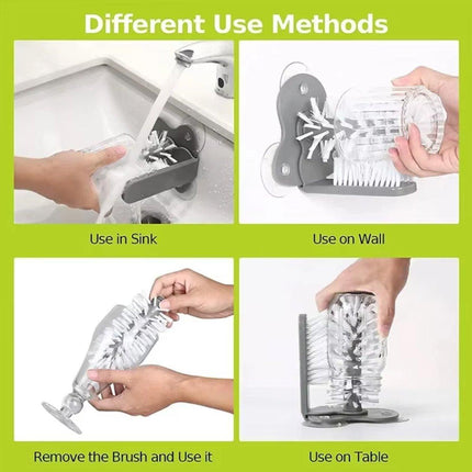 Sink Water Bottle Cleaning Brush Glass Cup Brush Suction Cup Brush Kitchen Tool.