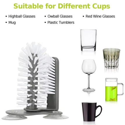 Sink Water Bottle Cleaning Brush Glass Cup Brush Suction Cup Brush Kitchen Tool.