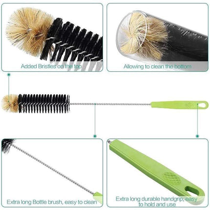 Long Bottle Cleaning Brush 40cm Nylon Wine Water Thermos Jar Scrubber.
