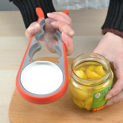 Silicone Jar Can Opener Multi-Purpose Lids Cap Arthritis Bottle Opener Easy Grip - Orange.