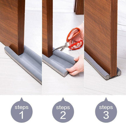 Door Bottom Seal Draft Stopper Guard Threshold Sealing Strip Wind Dust Protector - Brown.