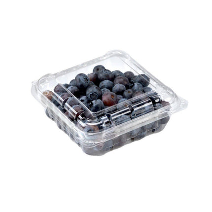 100pcs Transparent Plastic Fruit Box with Tape Cover Storage Packaging for Fruit - 125g.