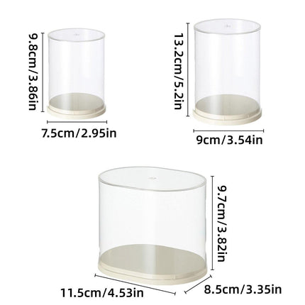 2pcs Clear Acrylic Display Case Transparent Box for Collectibles Dolls Figures - L.