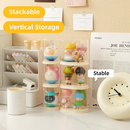 2pcs Clear Acrylic Display Case Transparent Box for Collectibles Dolls Figures - S.