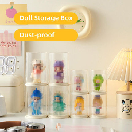 2pcs Clear Acrylic Display Case Transparent Box for Collectibles Dolls Figures - S.