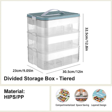 3Layer Storage Box Large Capacity Toy Organizer Building Block Storage Container - Yellow.