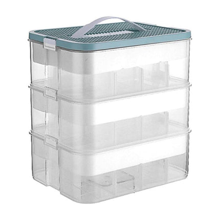 3Layer Storage Box Large Capacity Toy Organizer Building Block Storage Container - Yellow.