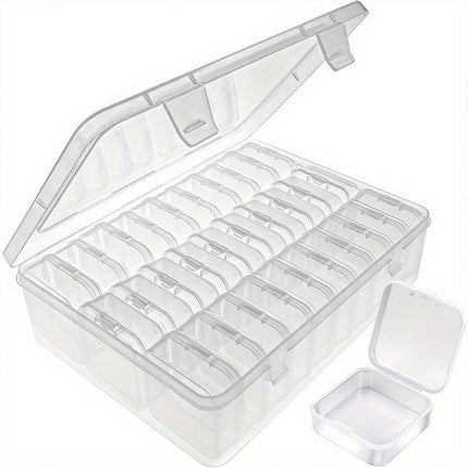 31PCS Plastic Home Storage Box Transparent Desktop Organizer Jewelry Beads Box.