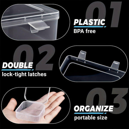 31PCS Plastic Home Storage Box Transparent Desktop Organizer Jewelry Beads Box.