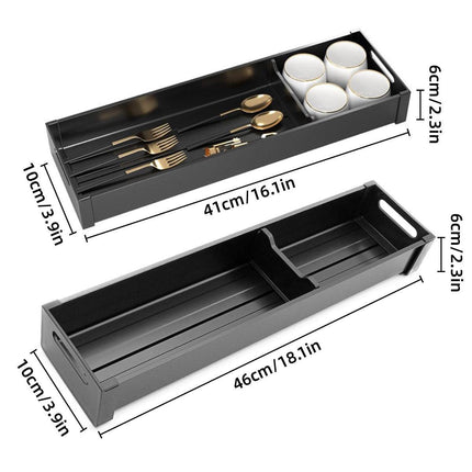Kitchen Cabinet Drawer Cutlery Tray Utensil Organiser Insert Divider Storage - 41x10cm.