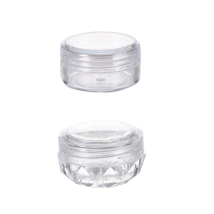 Cosmetic Cream Jar Bottle 50PCS 5g Transparent Round Refillable Sample Container - Clear Diamond Jar.