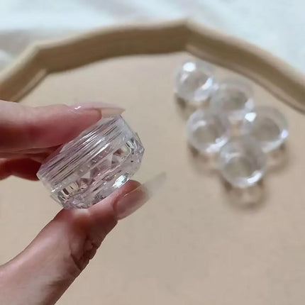 Cosmetic Cream Jar Bottle 50PCS 5g Transparent Round Refillable Sample Container - Clear Diamond Jar.
