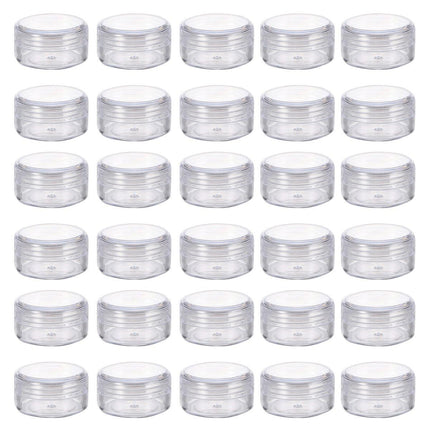 Cosmetic Cream Jar Bottle 50PCS 5g Transparent Round Refillable Sample Container - Clear Diamond Jar.