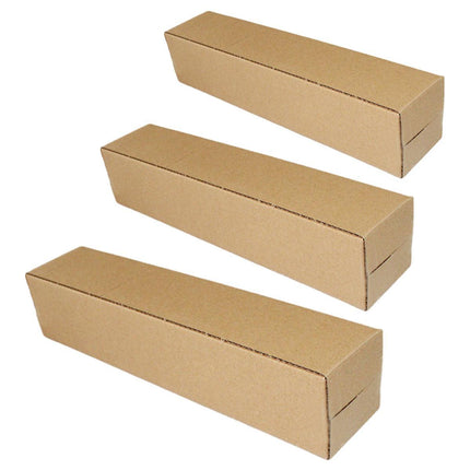 50pcs Long Strip Carton Flat Square Durable Shipping Boxes for Packaging Storage - 6.5cm x 6.5cm x 28cm.