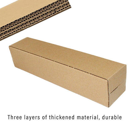 50pcs Long Strip Carton Flat Square Durable Shipping Boxes for Packaging Storage - 6.5cm x 6.5cm x 28cm.