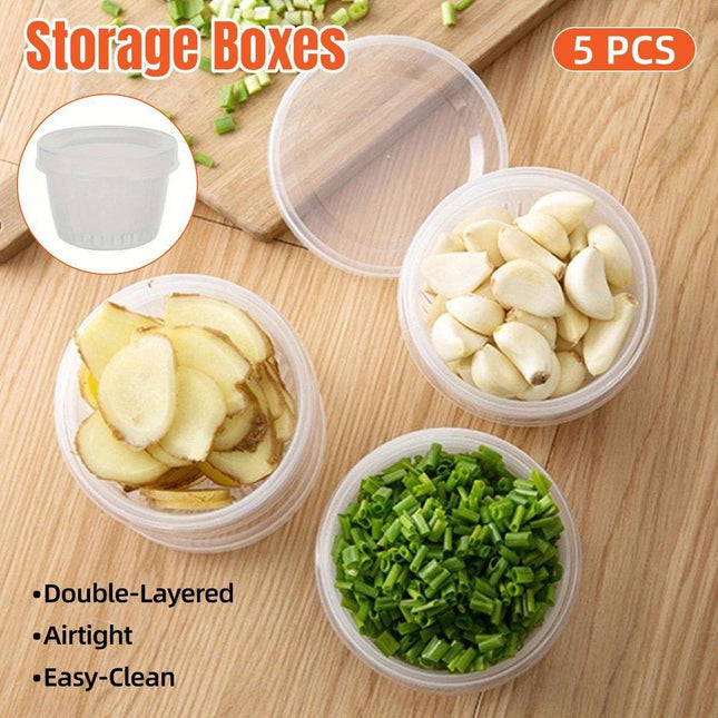 5pcs Plastic Storage Containers with Lids Refrigerator Organizer Box for Kitchen.