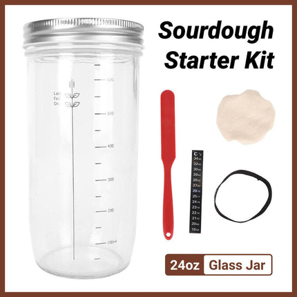 24oz Bread Fermentation Glass Jar Baking Supplies Airtight Container Dough.
