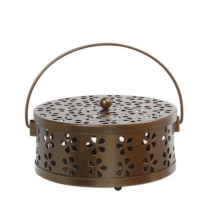 Iron Mosquito Incense Box Fireproof Tray Stand Indoor Household Incense Holder - Black.