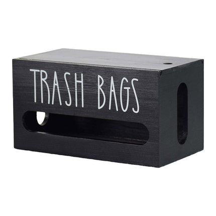 Wooden Plastic Bag Storage Box Hanging Rubbish Bag Organizer Extractable Tissue.