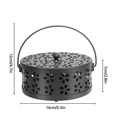 Iron Mosquito Incense Box Fireproof Tray Stand Indoor Household Incense Holder - Blue.