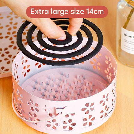 Iron Mosquito Incense Box Fireproof Tray Stand Indoor Household Incense Holder - Blue.
