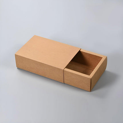 Kraft Paper Drawer Box Packaging Gift Storage Organiser Small Kraft Boxes - 25x8x4cm.