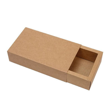 Kraft Paper Drawer Box Packaging Gift Storage Organiser Small Kraft Boxes - 25x8x4cm.