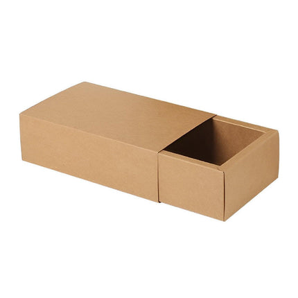 Kraft Paper Drawer Box Packaging Gift Storage Organiser Small Kraft Boxes - 25x8x4cm.