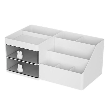 Cartoon Drawer Type Cosmetic Jewelry Storage Box Desktop Student Stationery Box - Pink.