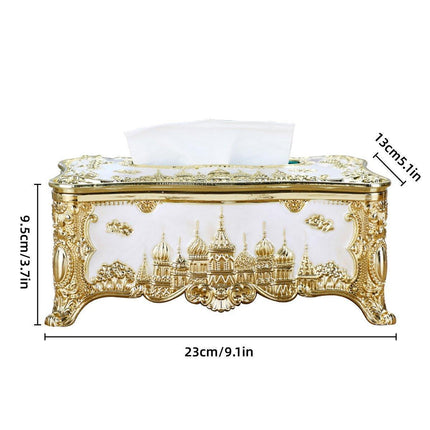 Small Napkin Tissue Box Creative Plastic Desktop Paper Holder Compact Design - Silver.