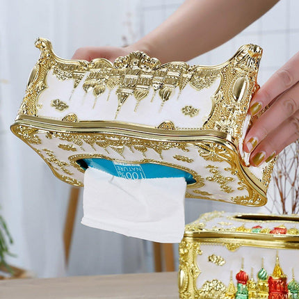 Small Napkin Tissue Box Creative Plastic Desktop Paper Holder Compact Design - Silver.