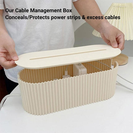 Large Cable Wire Cord Storage Box Case Management Socket Tidy Organizer.