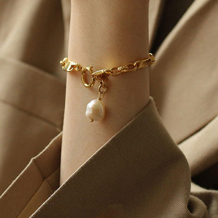 Simple Chunky Chain Bracelet Elegant Trendy Fashion Jewelry for Women Gifts.