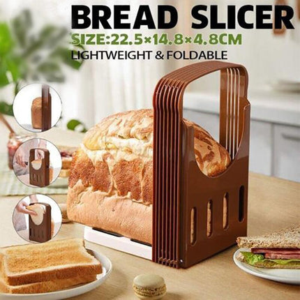 Foldable Bread Slicer Cutting Guide for Loaf Toast Adjustable Thickness.